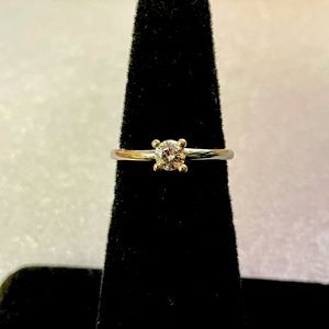 JABEL 18K solid white gold Designer Brand 0.25ct Solitare Engagement diamond Rin